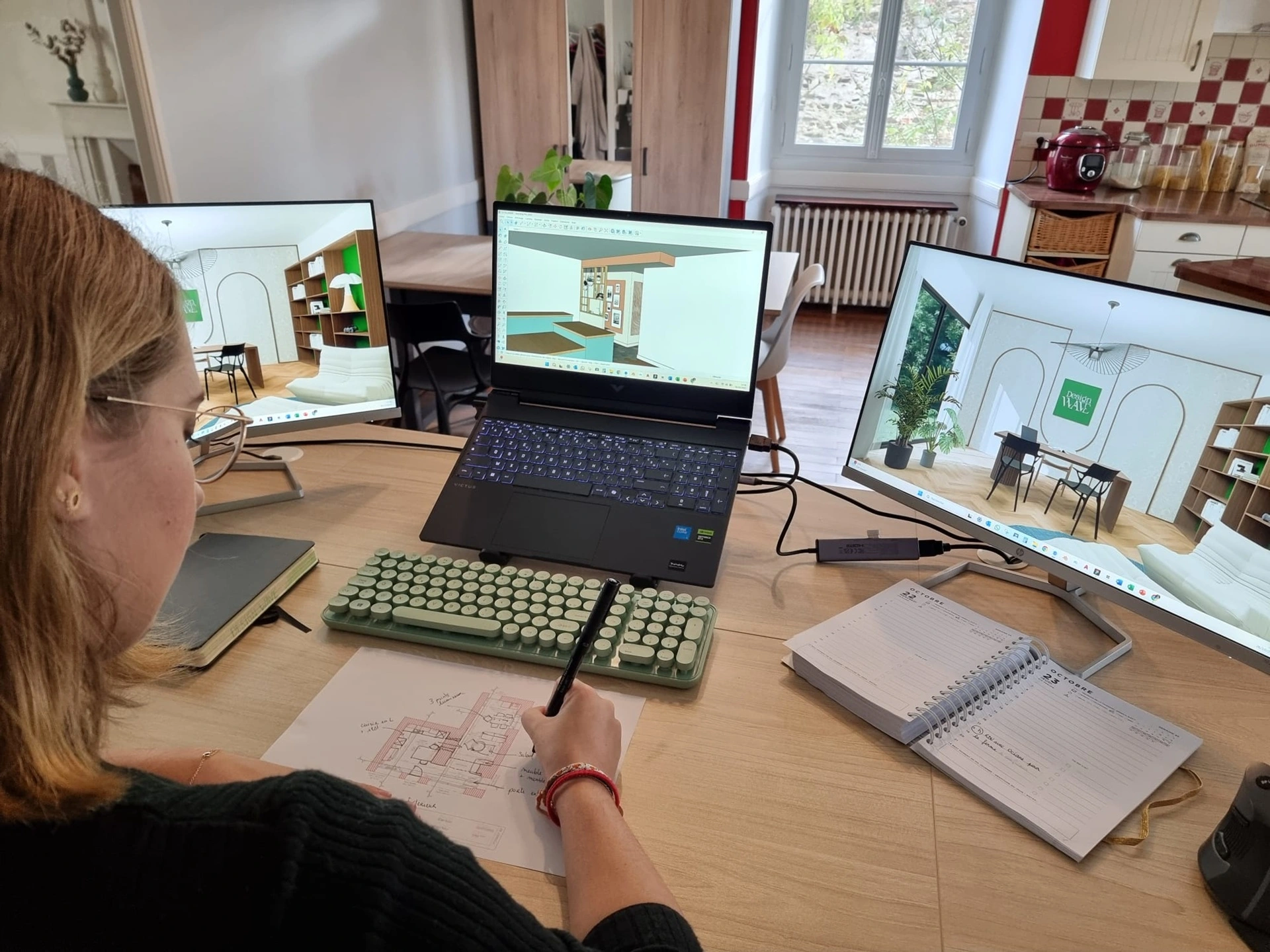 Illustration d'aménagement intérieur Design Wave