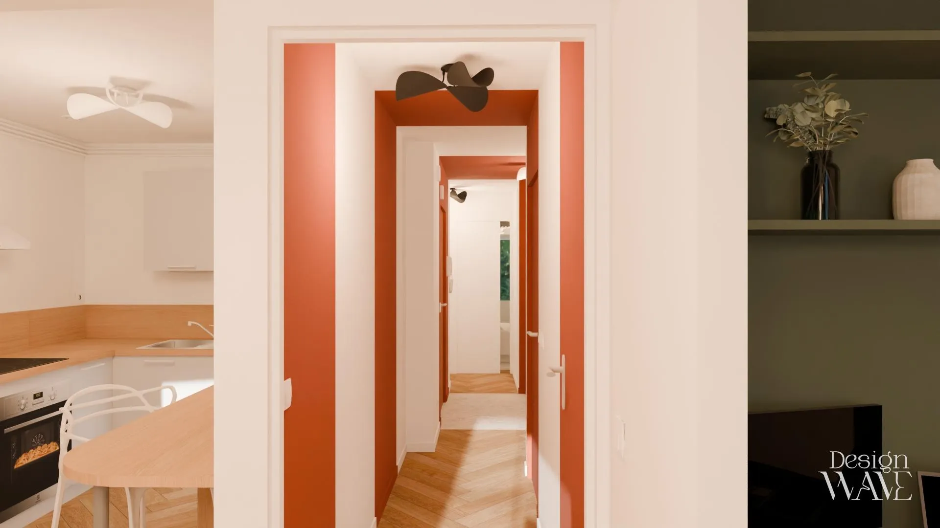 Rénovation d'un appartement avec optimisation des espaces, création de rangements et bureau sur mesure - vue 7