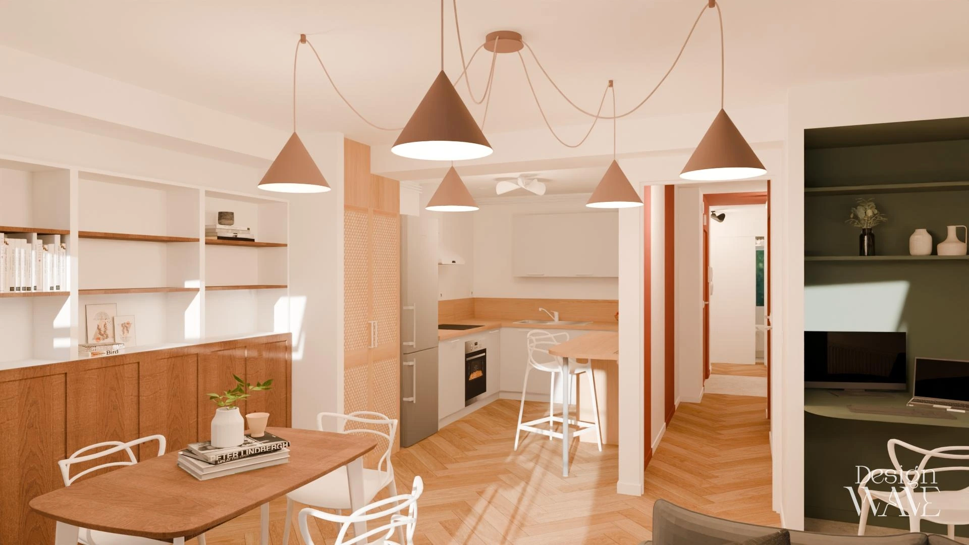 Rénovation d'un appartement avec optimisation des espaces, création de rangements et bureau sur mesure - vue 5