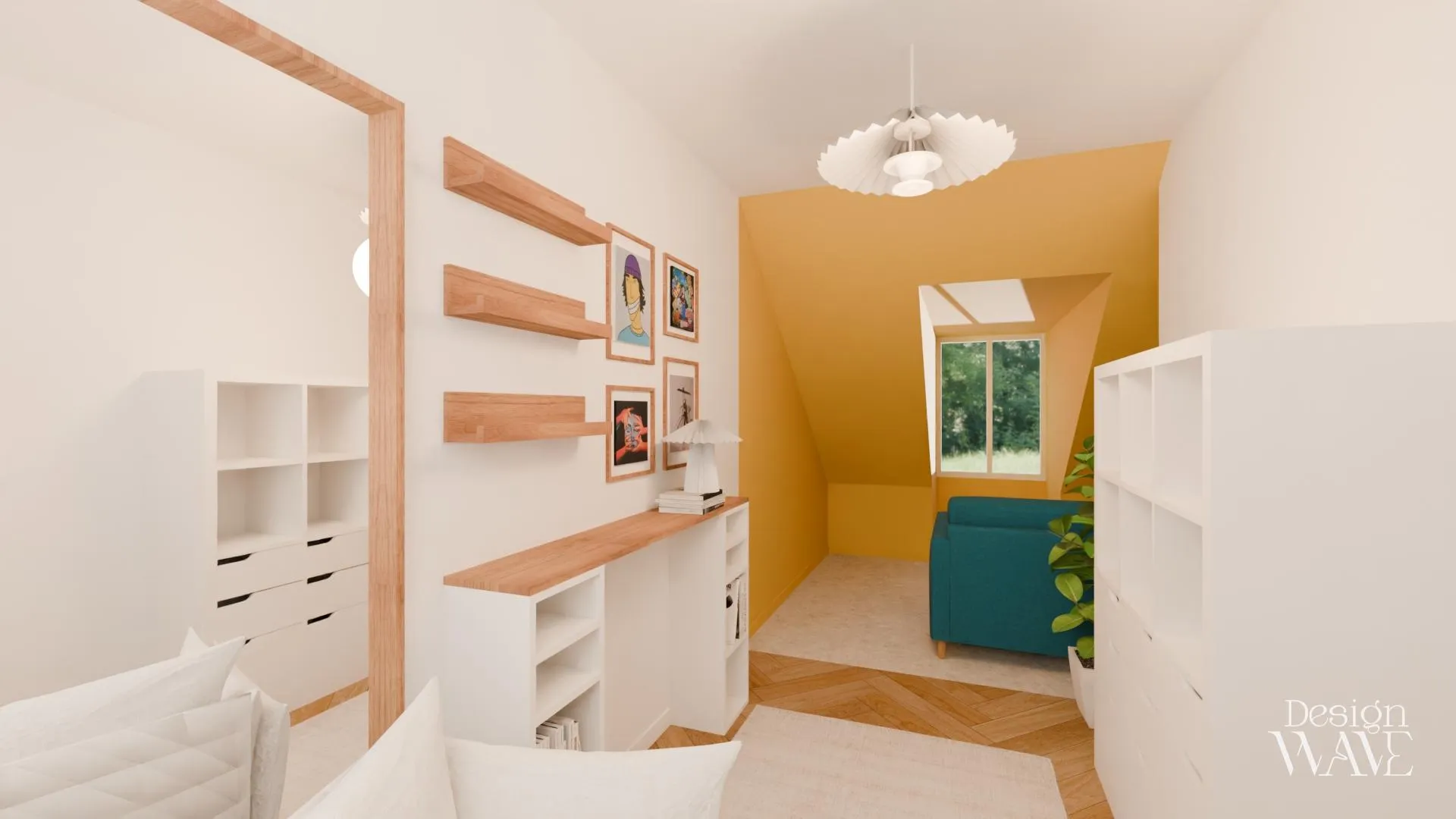 Rénovation d'un appartement avec optimisation des espaces, création de rangements et bureau sur mesure - vue 9