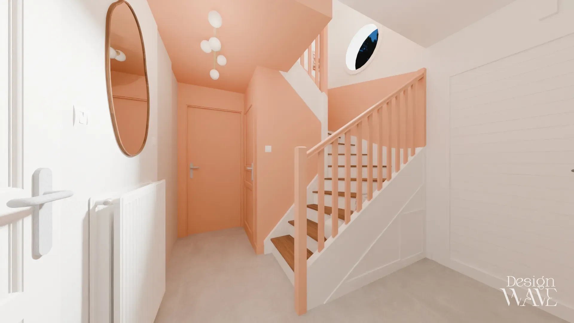 Rénovation d'escalier et d'entrée de maison, Design Wave Ancenis - vue 1