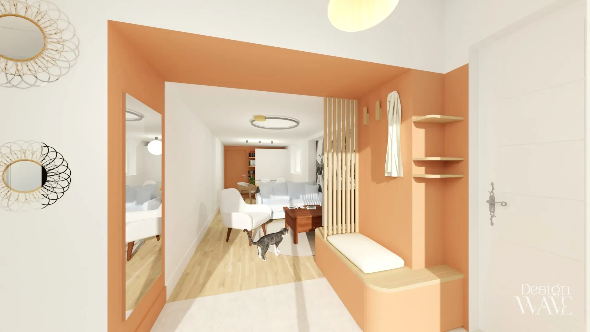Aménagement de pièce de vie ouverte, Design Wave Ancenis - vue 1