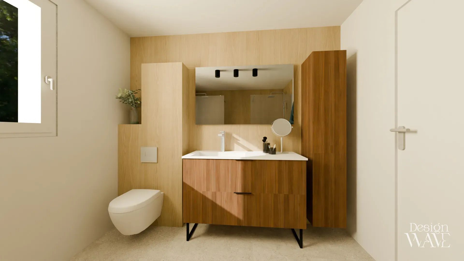 Rénovation de salle de bain en bois, Design Wave Ancenis - vue 1
