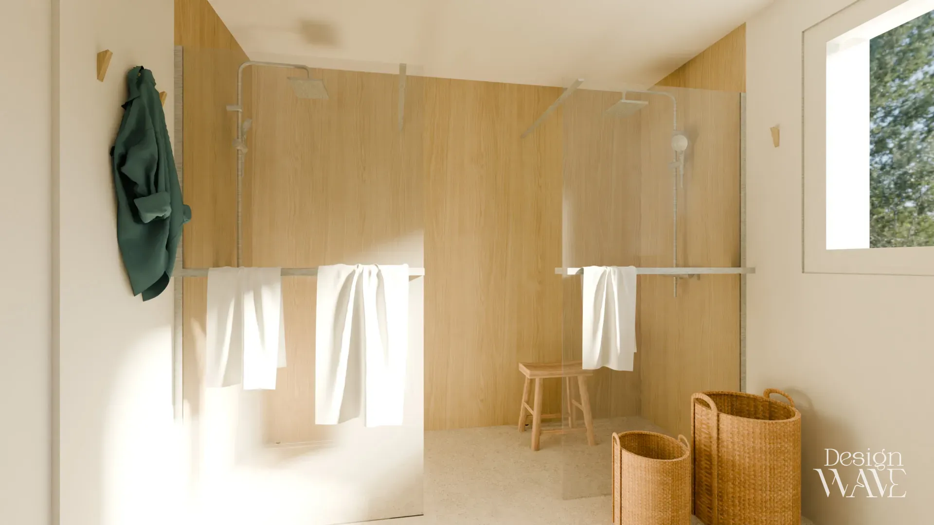Rénovation de salle de bain en bois, Design Wave Ancenis - vue 2