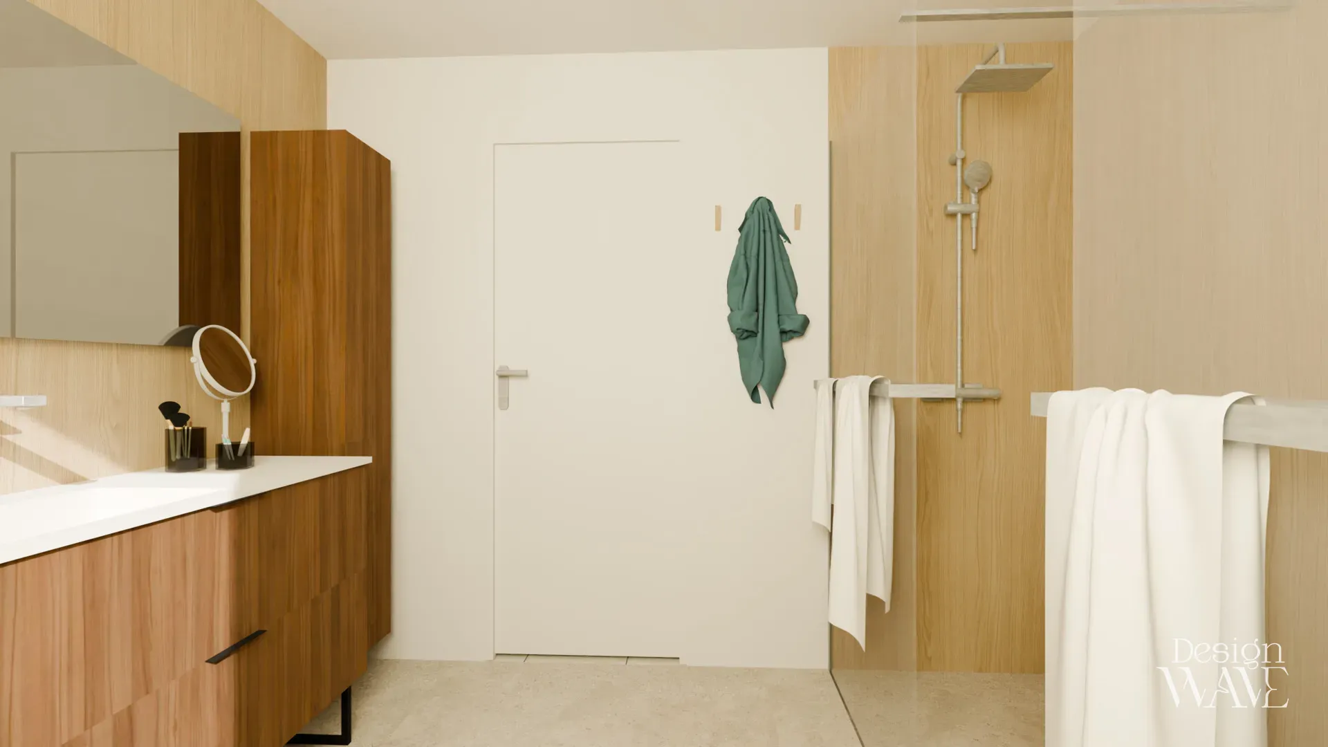 Rénovation de salle de bain en bois, Design Wave Ancenis - vue 4