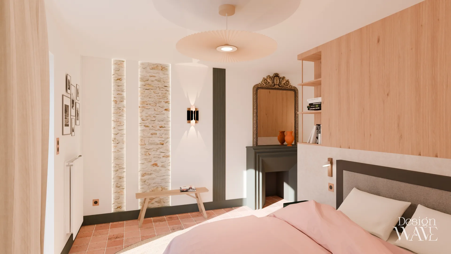 Suite parentale avec dressing en chêne sur mesure, Design Wave Ancenis - vue 2
