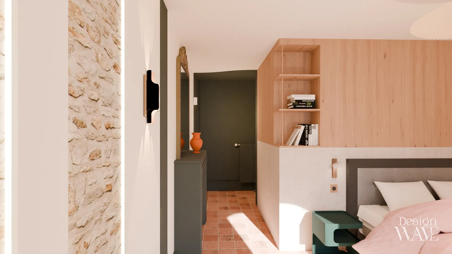 Suite parentale avec dressing en chêne sur mesure, Design Wave Ancenis - vue 4