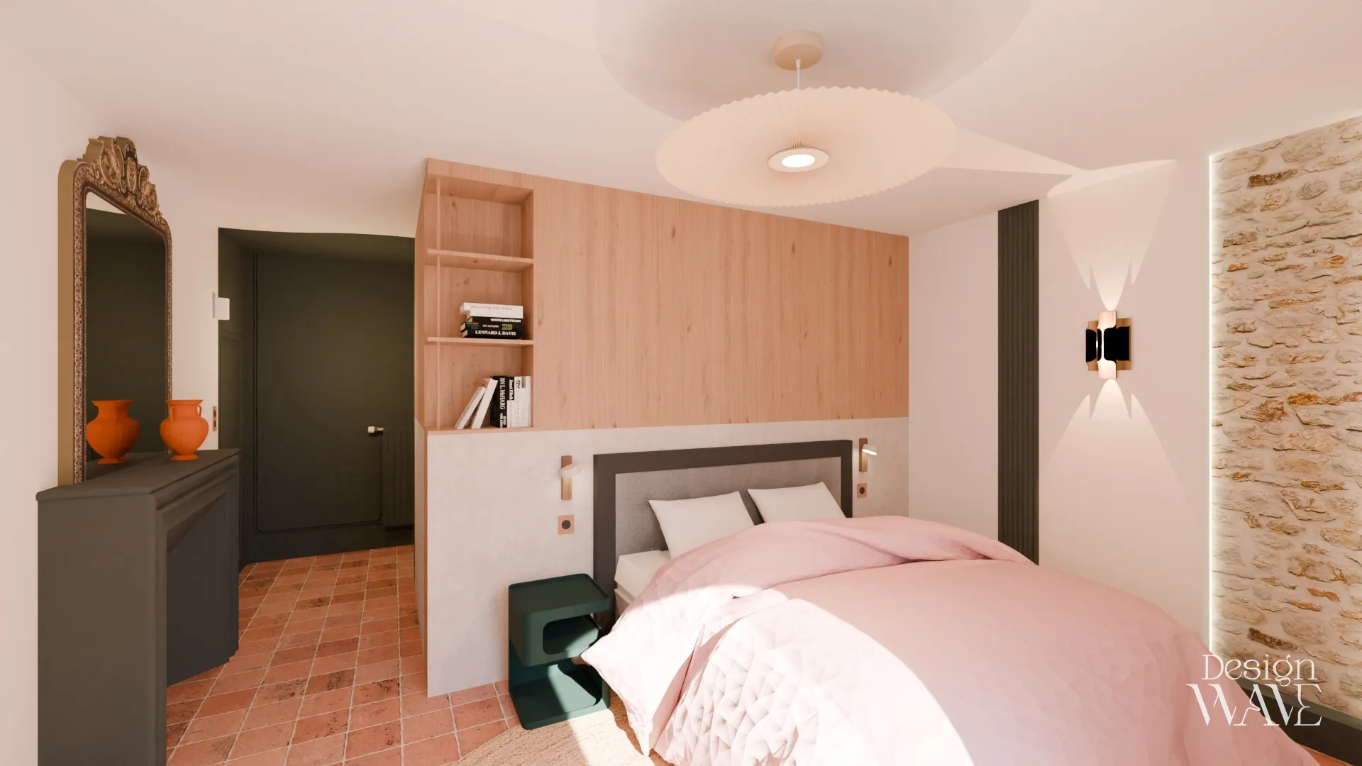 Suite parentale avec dressing en chêne sur mesure, Design Wave Ancenis - vue 1